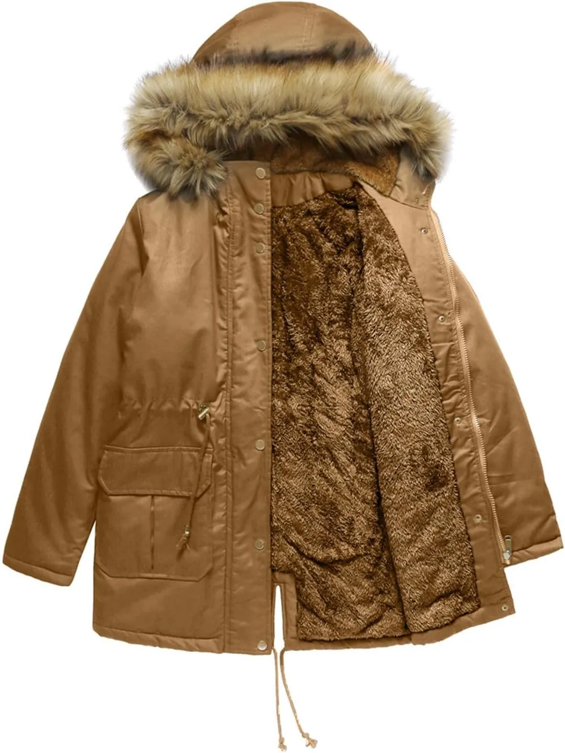 SHAOBGE Puffer Jacket Womens Xnova Womens Winter Parka Jackets Fleece Lined Coats Ladies Padded Thermal Winter