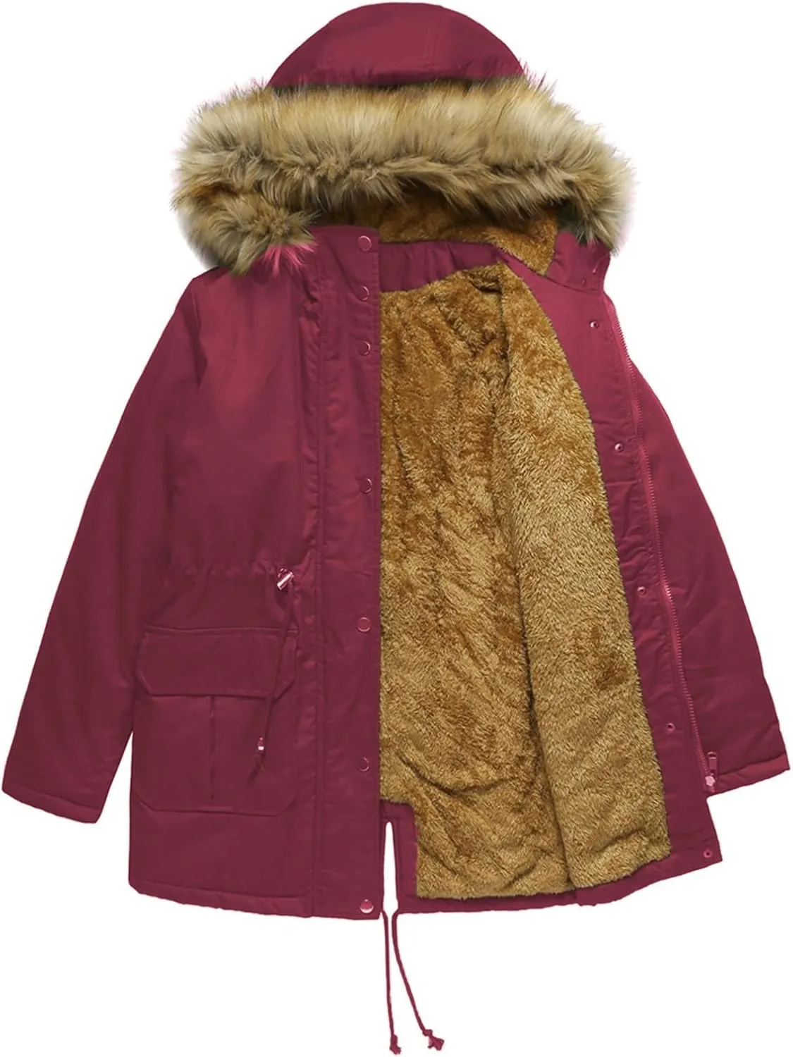 SHAOBGE Puffer Jacket Womens Xnova Womens Winter Parka Jackets Fleece Lined Coats Ladies Padded Thermal Winter