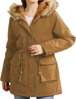 SHAOBGE Puffer Jacket Womens Xnova Womens Winter Parka Jackets Fleece Lined Coats Ladies Padded Thermal Winter