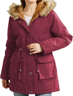 SHAOBGE Puffer Jacket Womens Xnova Womens Winter Parka Jackets Fleece Lined Coats Ladies Padded Thermal Winter