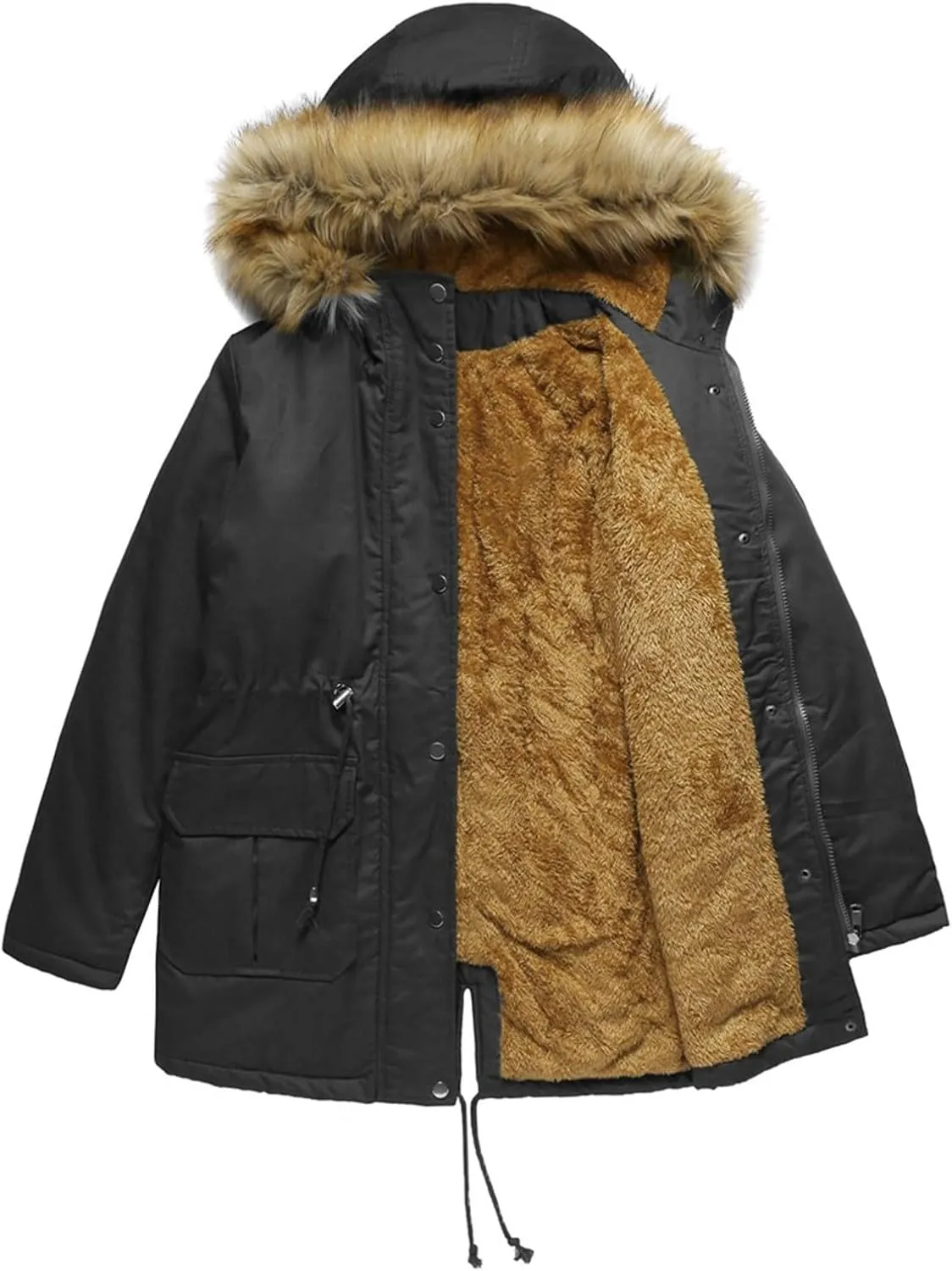 SHAOBGE Puffer Jacket Womens Xnova Womens Winter Parka Jackets Fleece Lined Coats Ladies Padded Thermal Winter