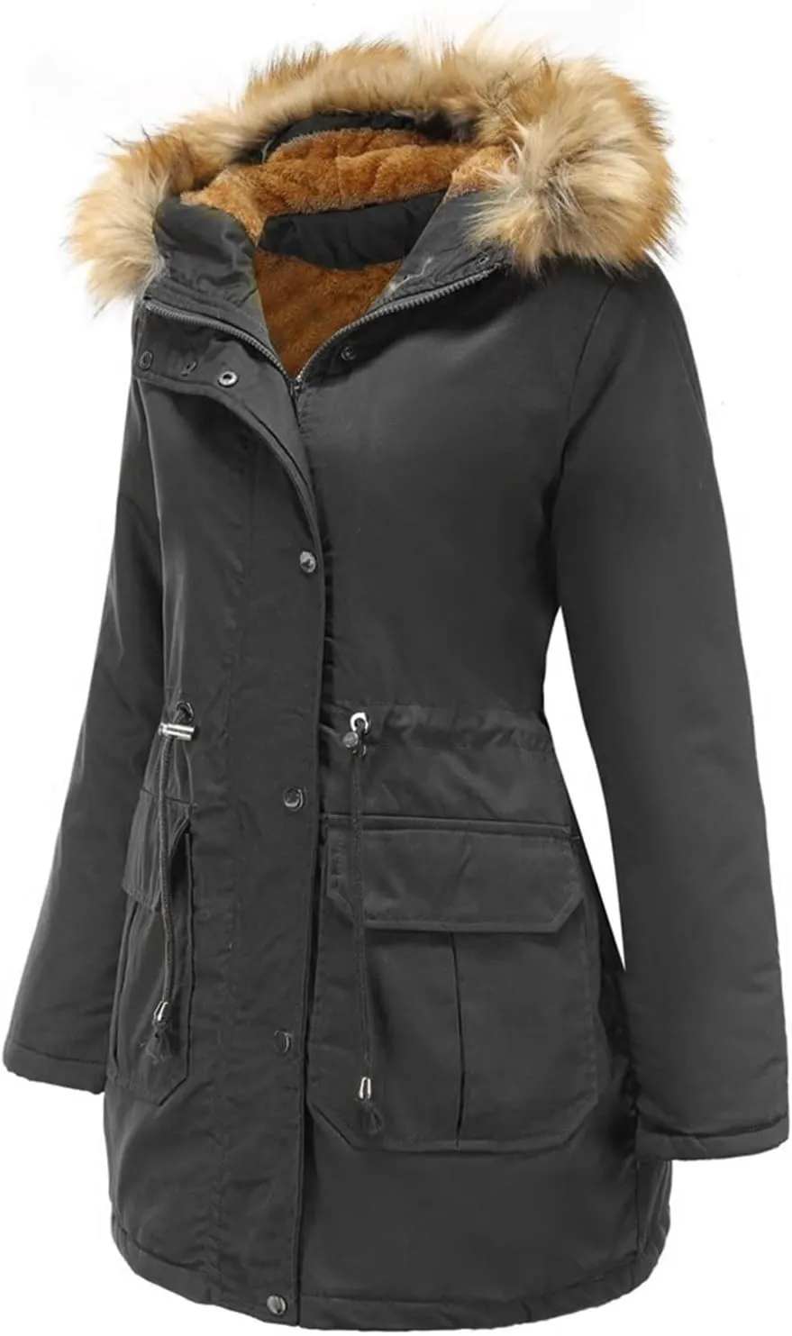 SHAOBGE Puffer Jacket Womens Xnova Womens Winter Parka Jackets Fleece Lined Coats Ladies Padded Thermal Winter
