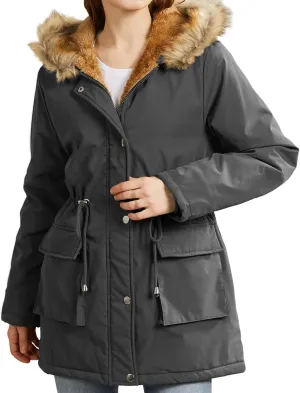 SHAOBGE Puffer Jacket Womens Xnova Womens Winter Parka Jackets Fleece Lined Coats Ladies Padded Thermal Winter