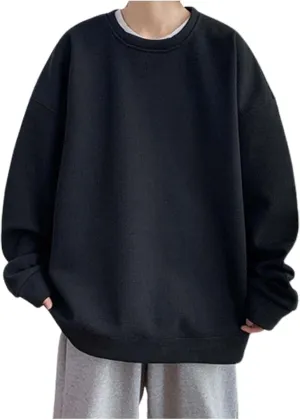 Solid Hoodie Pullover Sweater Men'S Fashion Spring And Autumn Casual Short Sleeved Round Neck Solid Color Thin