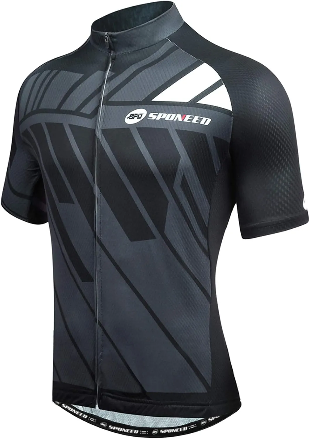 sponeed Men's Cycling Jerseys Tops Biking Shirts Short Sleeve Bike Clothing Full Zipper Bicycle Jacket with Pockets