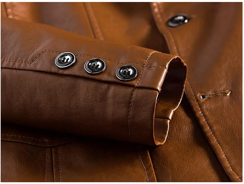 Spring PU Jackets Men Solid Color Leather Coat Casual Motorcycle Biker Leather Jacket Clothes Plus Size