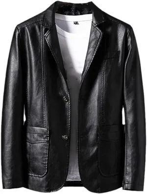Spring PU Jackets Men Solid Color Leather Coat Casual Motorcycle Biker Leather Jacket Clothes Plus Size