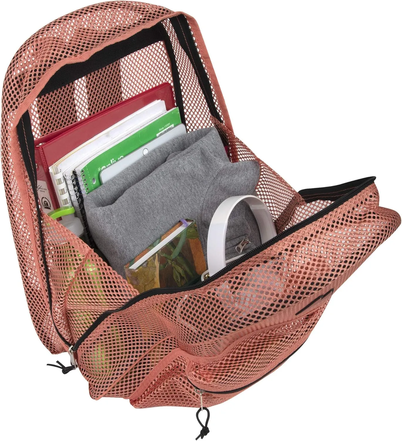 Summit Ridge Mesh Backpacks for Kids, Adults, School, Beach, and Travel, Colorful Transparent Mesh Backpacks with Padded Straps Large