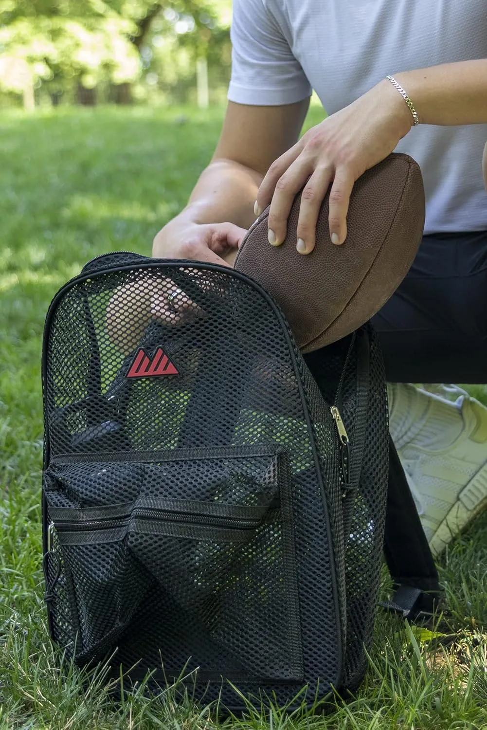 Summit Ridge Mesh Backpacks for Kids, Adults, School, Beach, and Travel, Colorful Transparent Mesh Backpacks with Padded Straps