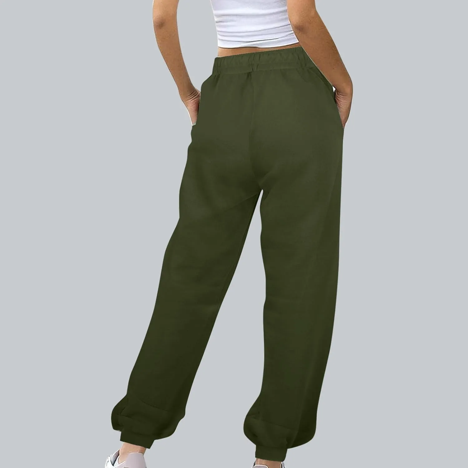 TANGNADE Womens Baggy Sweatpants Trendy Casual Joggers with Pockets Elastic Ankle Pants Lounge Winter Clothes Outfits