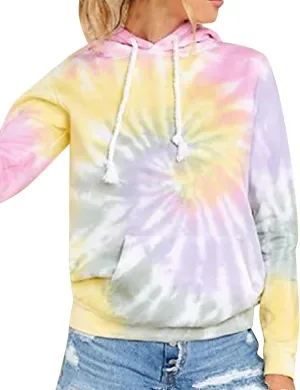 Tie Dye Hoodie Man Woman Pullover Cropped Hoodies with Pocket Sweaters Fall Outfits Winter Clothes