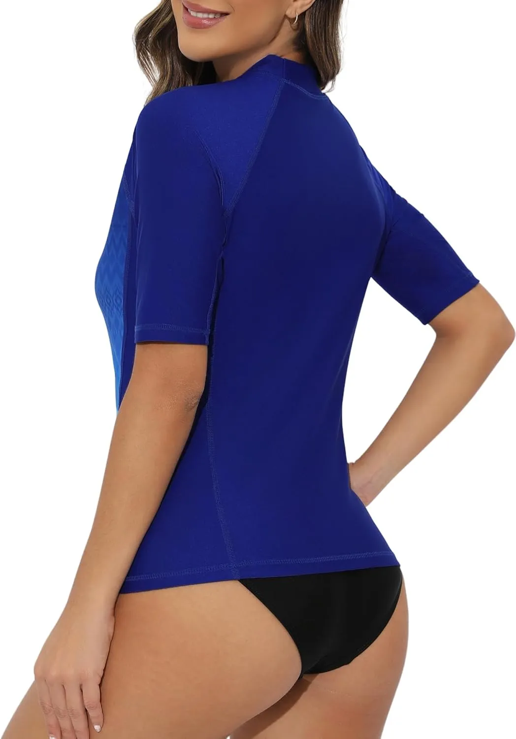 Tournesol Women Swim Shirt Short Sleeve Rash Guard SPF & UV Protection Rashguard Tops Round Neck Bathing Suit Top