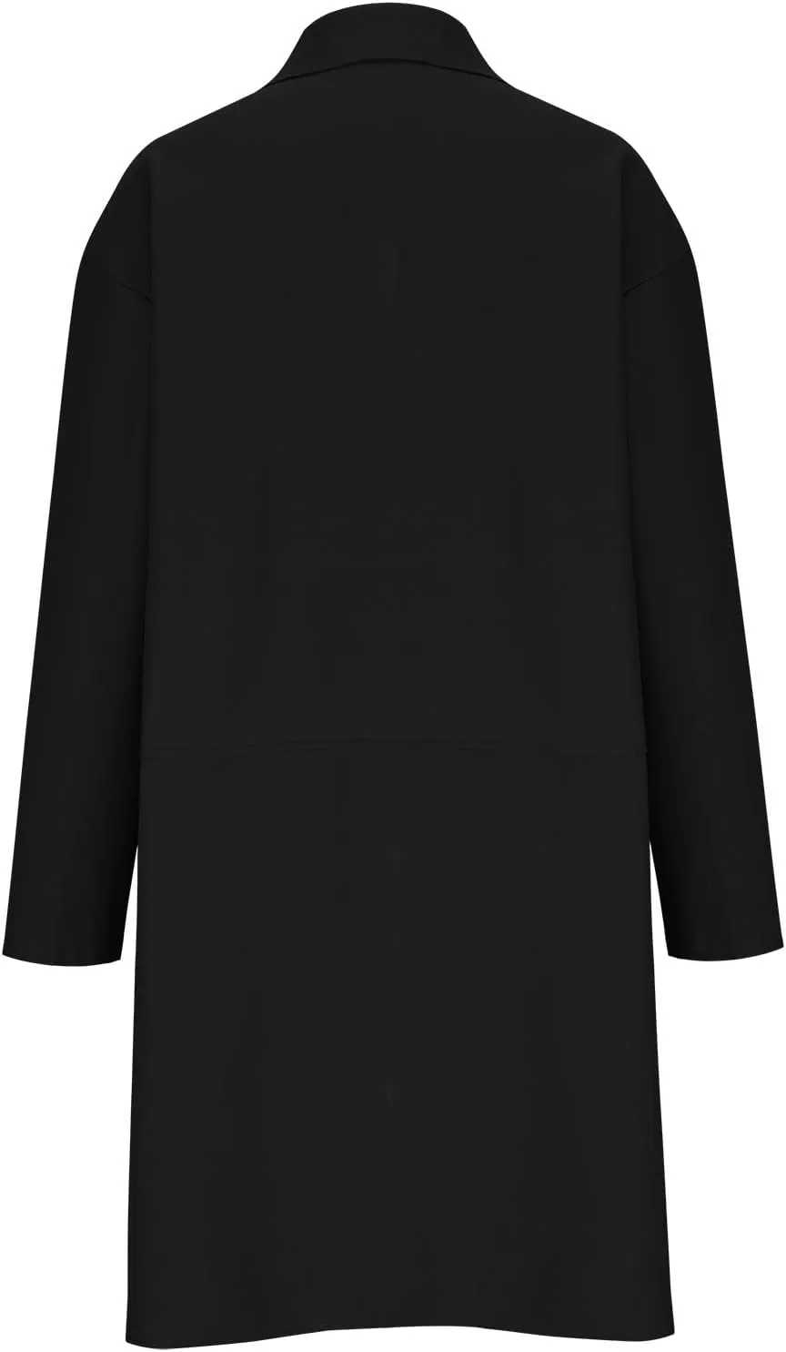 Trench Coats for Women Long Open Front Oversized Knitted Sweater Coat Classic Lapel Overcoat Windproof Jackets