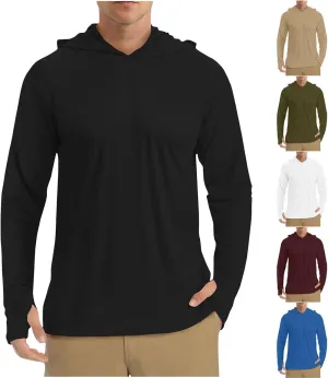 UPF 50  Sun Protection Hoodie For Men Long Sleeve SPF Fishing Hiking Running Rash Guard Shirts Summer Lightweight
