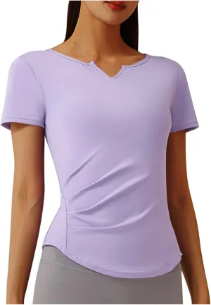 UV Protection Shirts for Women Quick Dry Rash Guard Running Shirts Moisture Wicking Short Sleeve Workout Hiking Tops