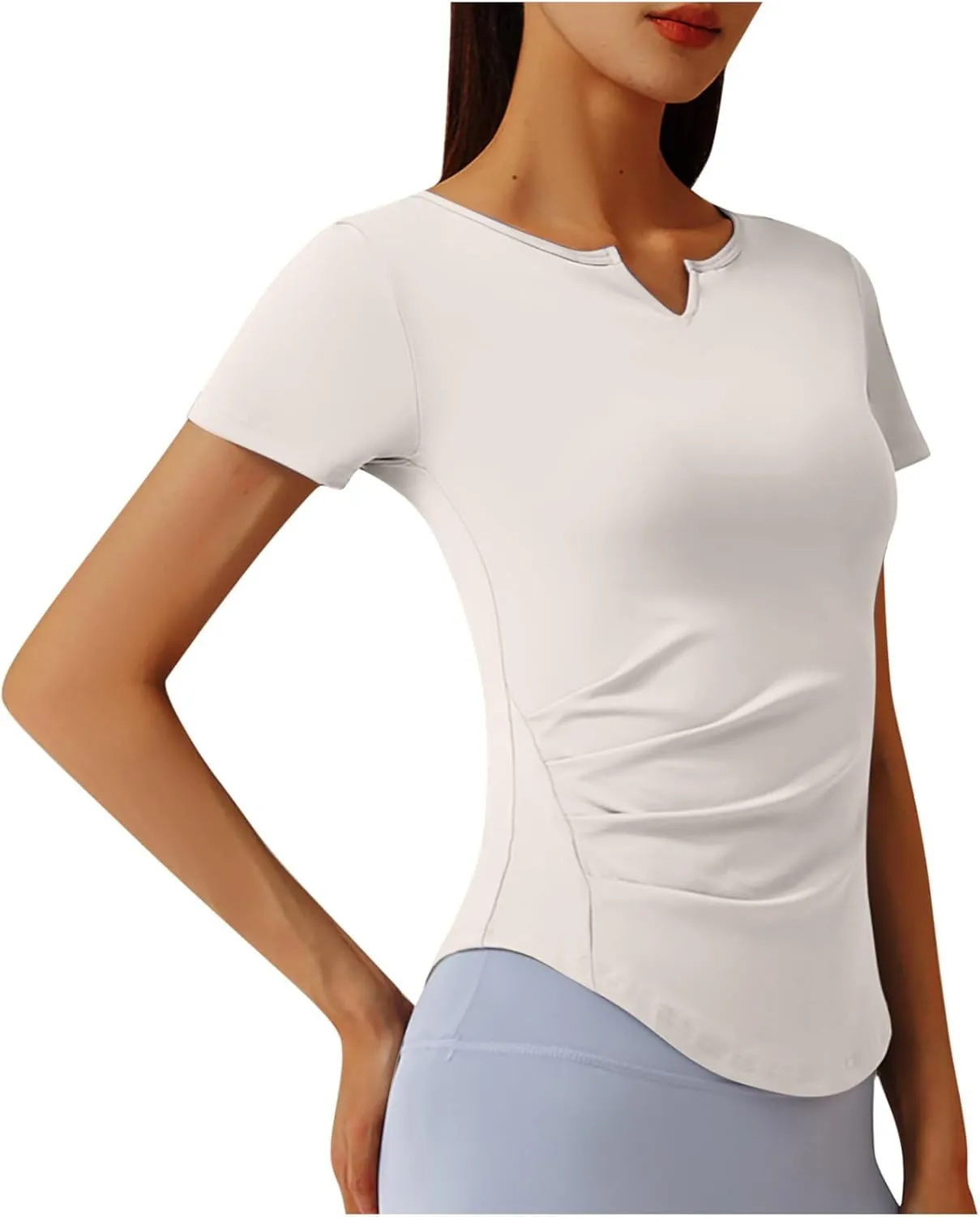 UV Protection Shirts for Women Quick Dry Rash Guard Running Shirts Moisture Wicking Short Sleeve Workout Hiking Tops