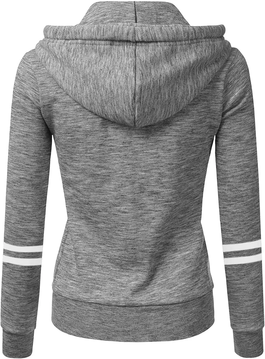 Wankang Women's Striped Color Block Hoodies Long Sleeve Hooded Sweatshirts Zip Up Jacket Pullover Top with Pockets Plus Size
