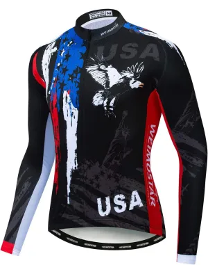 Weimostar Men's Cycling Jersey Long Sleeve Bike Shirt Pockets Full Zipper Reflective