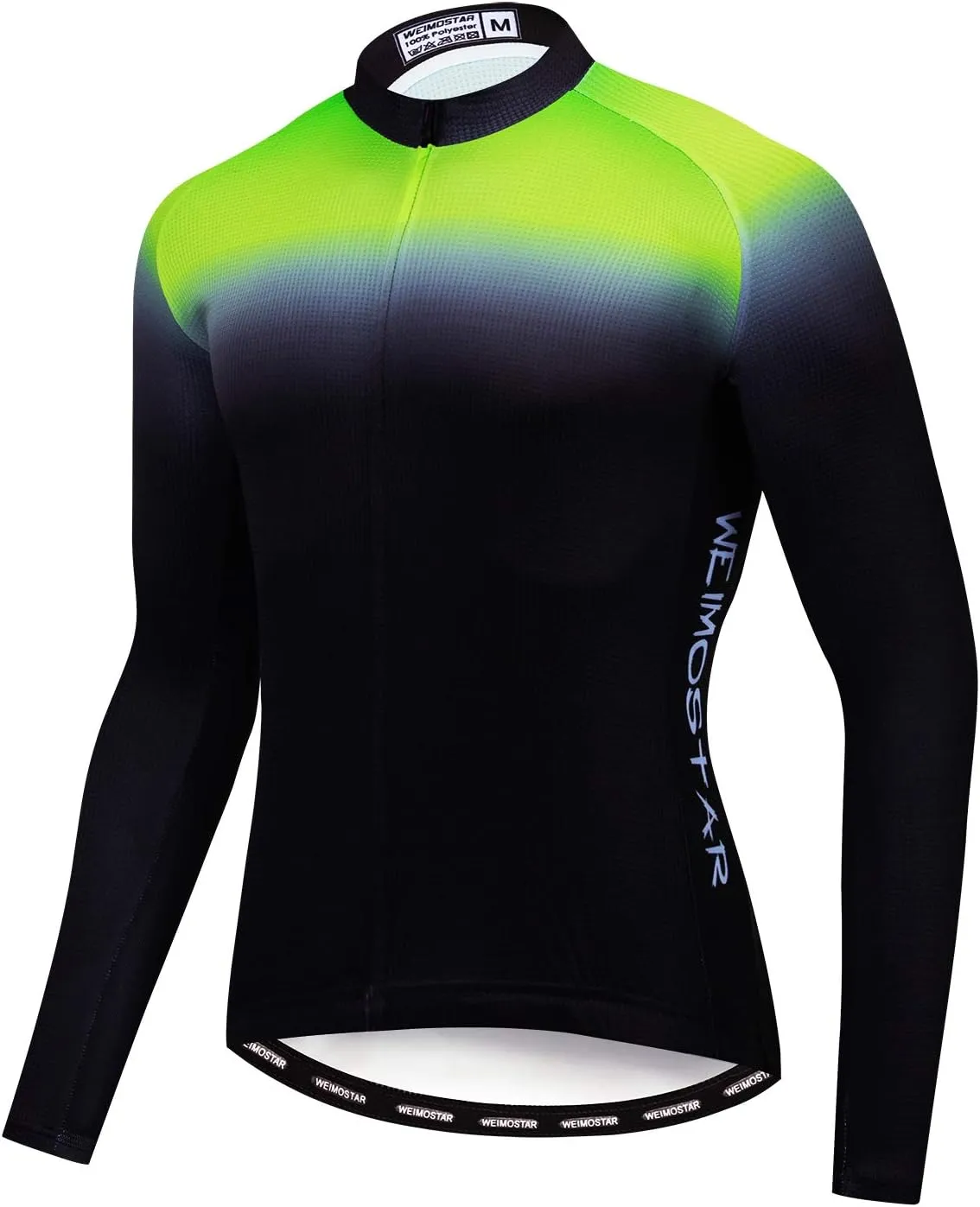 Weimostar Men's Cycling Jersey Long Sleeve Bike Shirt Pockets Full Zipper Reflective