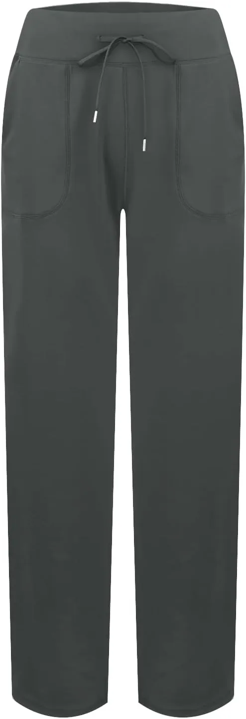 Wide Leg Yoga Pants with Pockets for Women Soft Stretch Lounge Pants High Waisted Straight Leg Flare Yoga Sweatpants