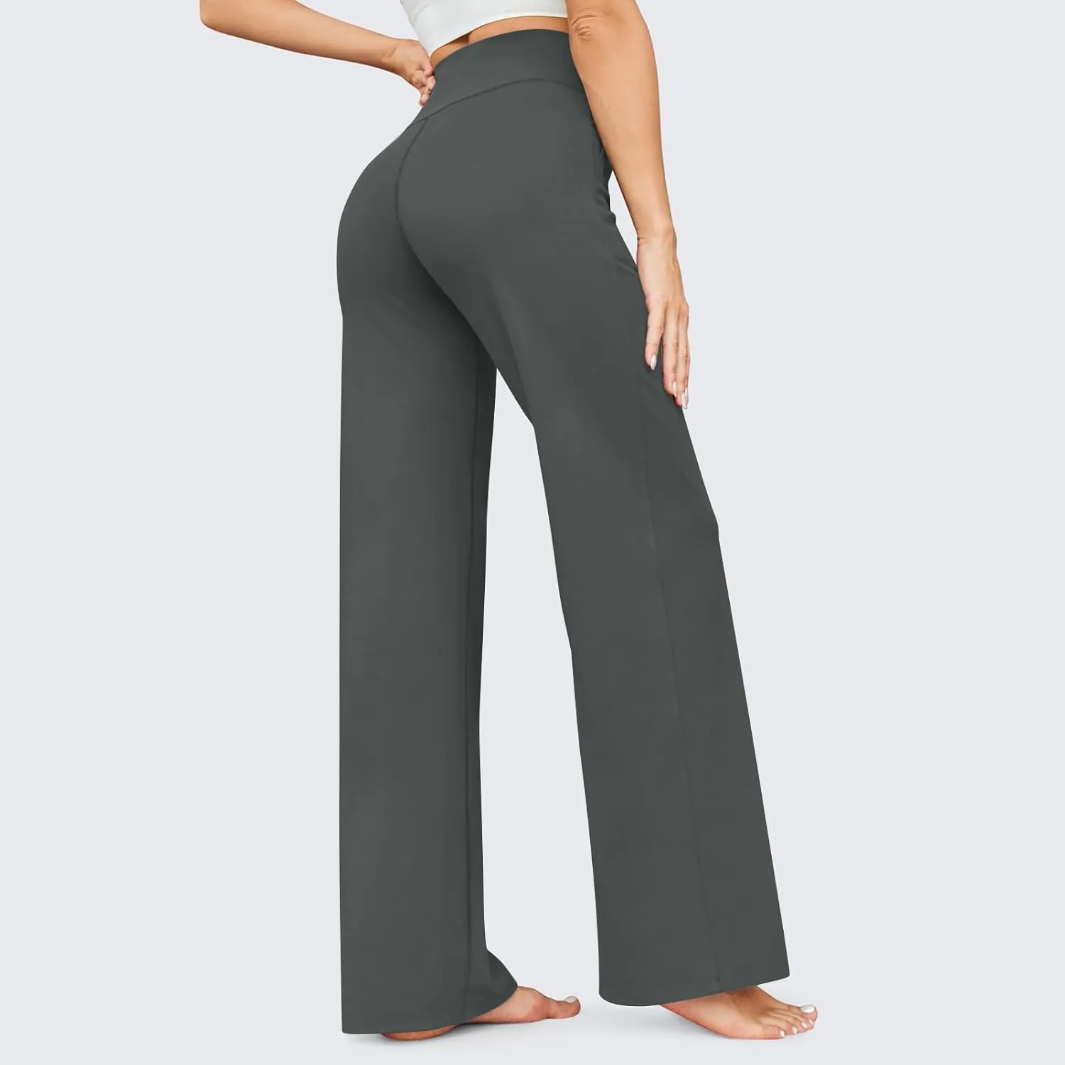 Wide Leg Yoga Pants with Pockets for Women Soft Stretch Lounge Pants High Waisted Straight Leg Flare Yoga Sweatpants