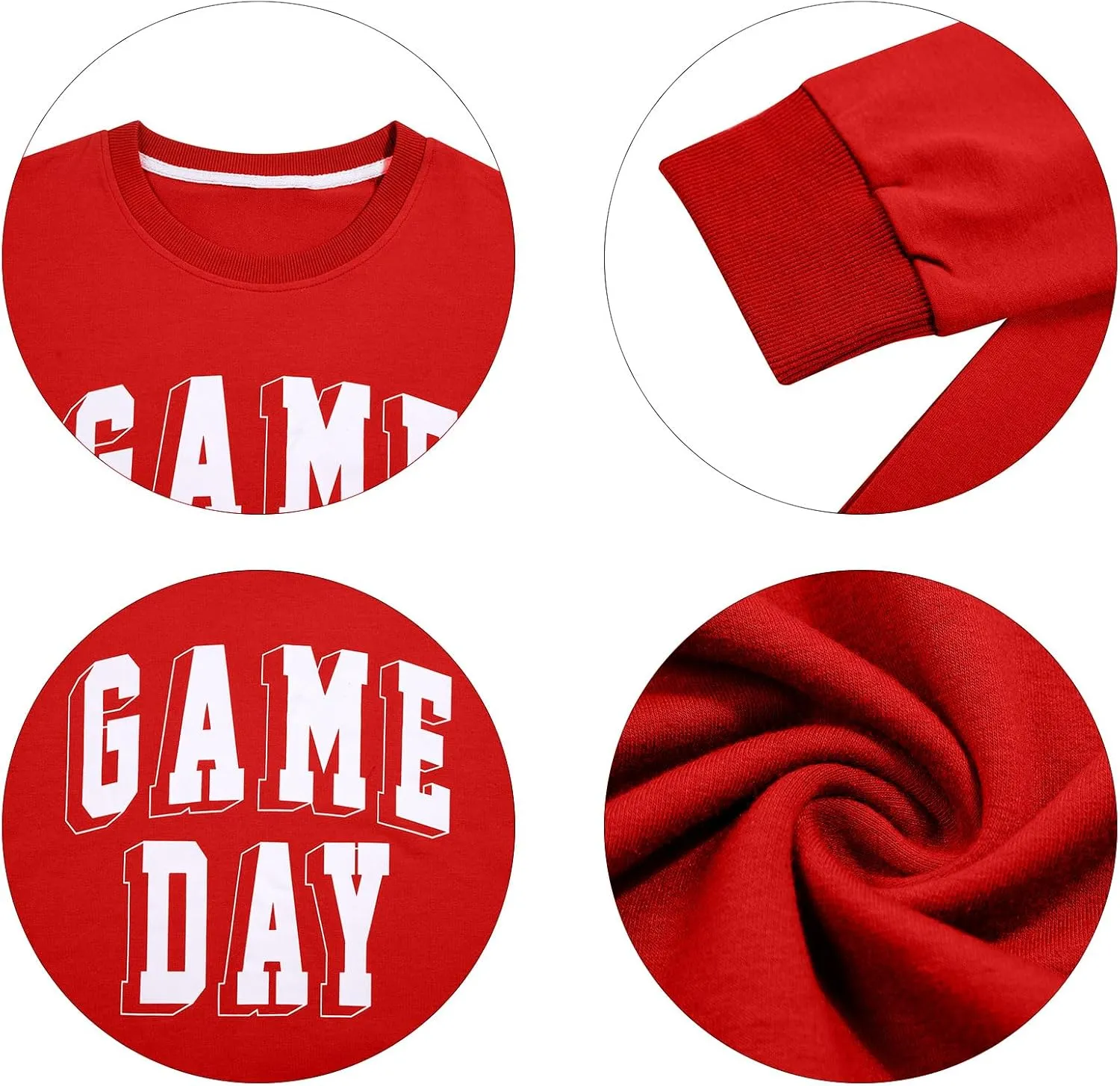 Women Game Day Sweatshirt Football Fan Game Day Shirt Letter Print Long Sleeve Casual Top