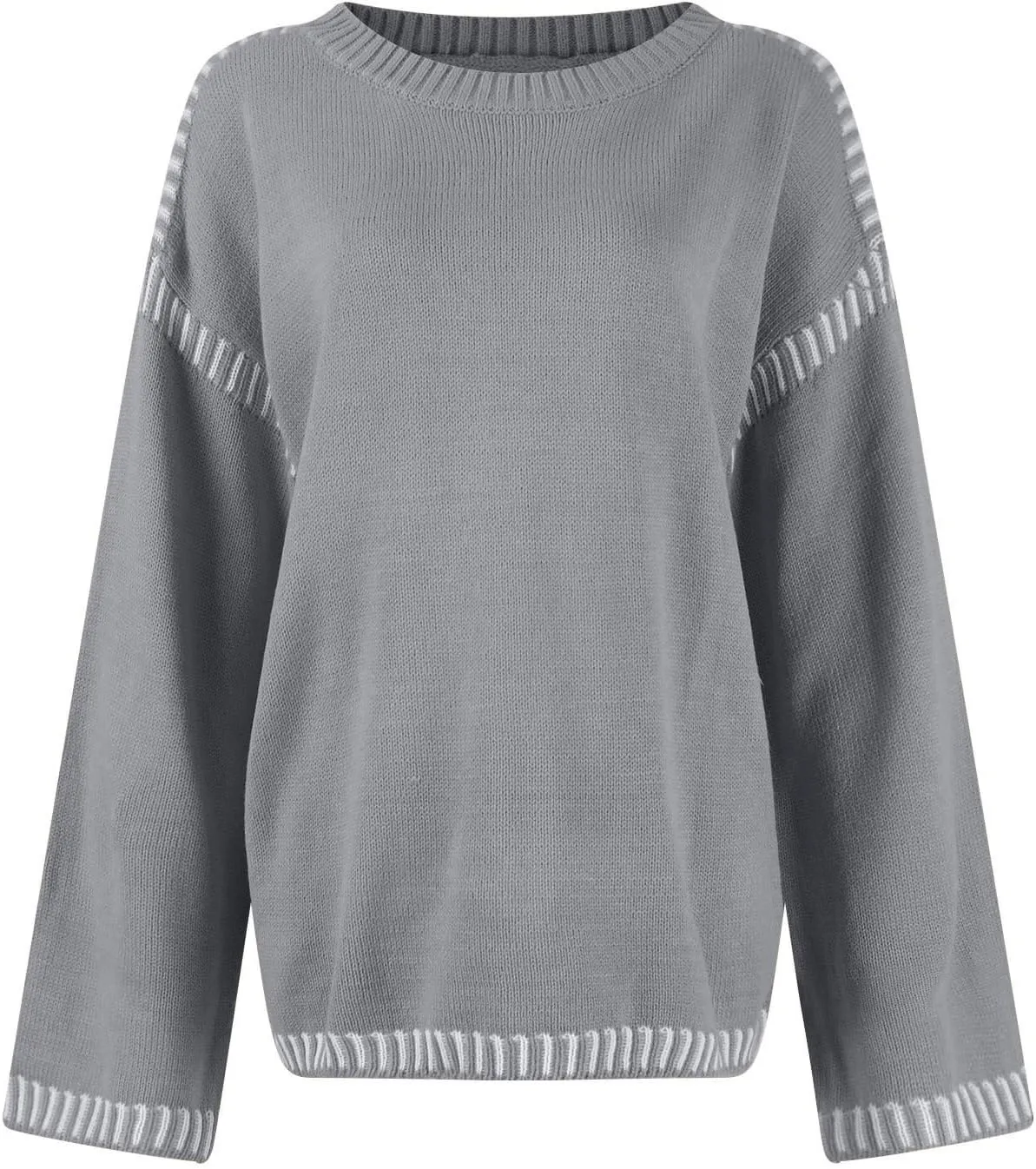 Women Knitted Sweater Chunky Y2k Drop Shoulder Pullover Cute Warm Jumper Crochet Fall Winter Knitted Outfits