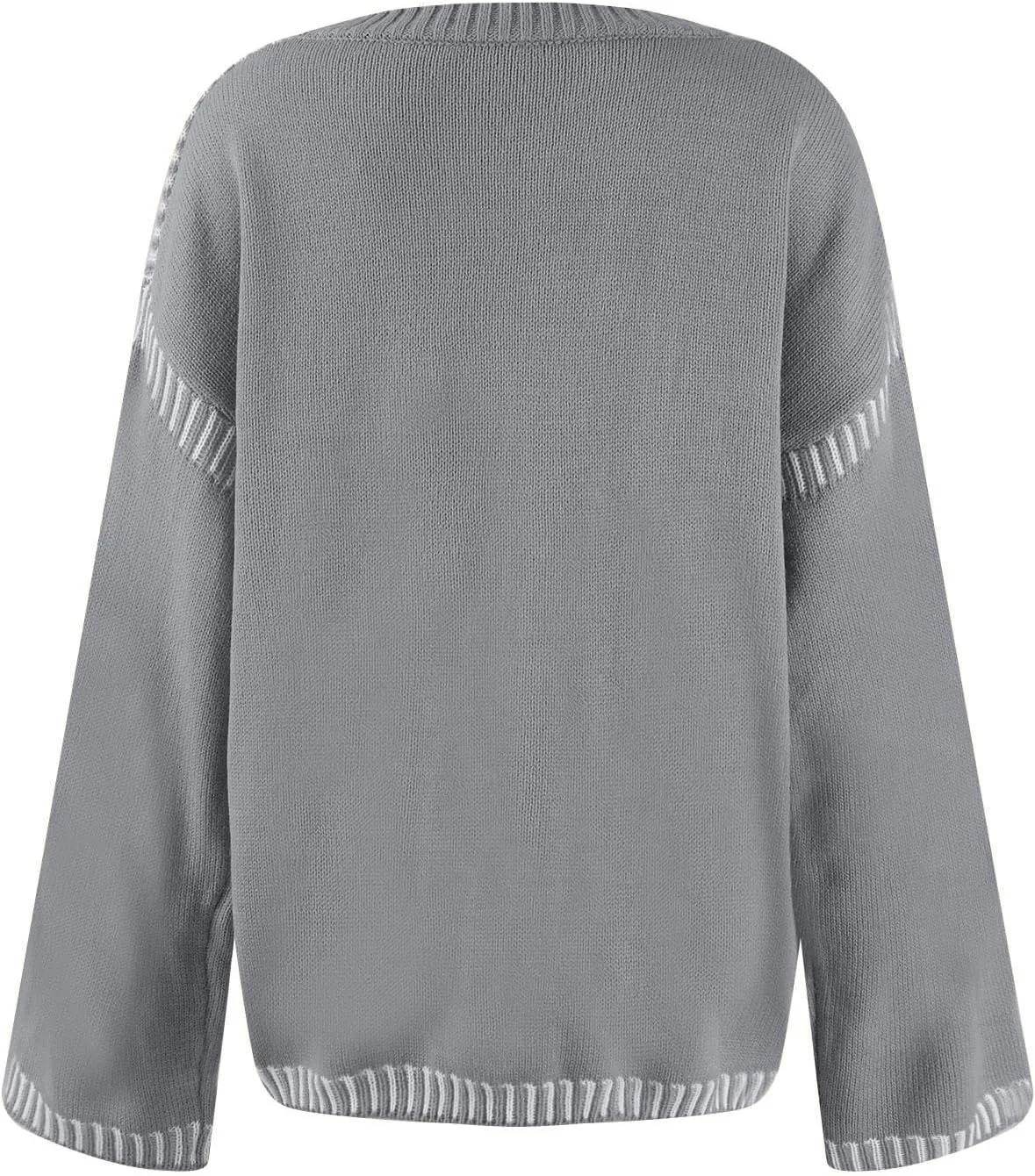 Women Knitted Sweater Chunky Y2k Drop Shoulder Pullover Cute Warm Jumper Crochet Fall Winter Knitted Outfits