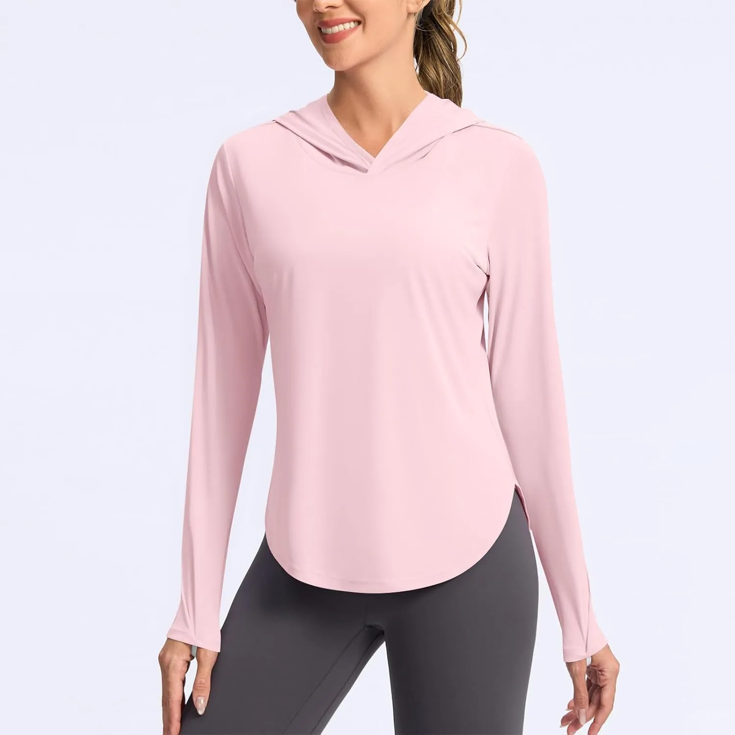 Women Long Sleeve UPF 50  Performance Shirts with Hooded Cooling Summer Clothing for Outdoor Hiking Camping Fishing