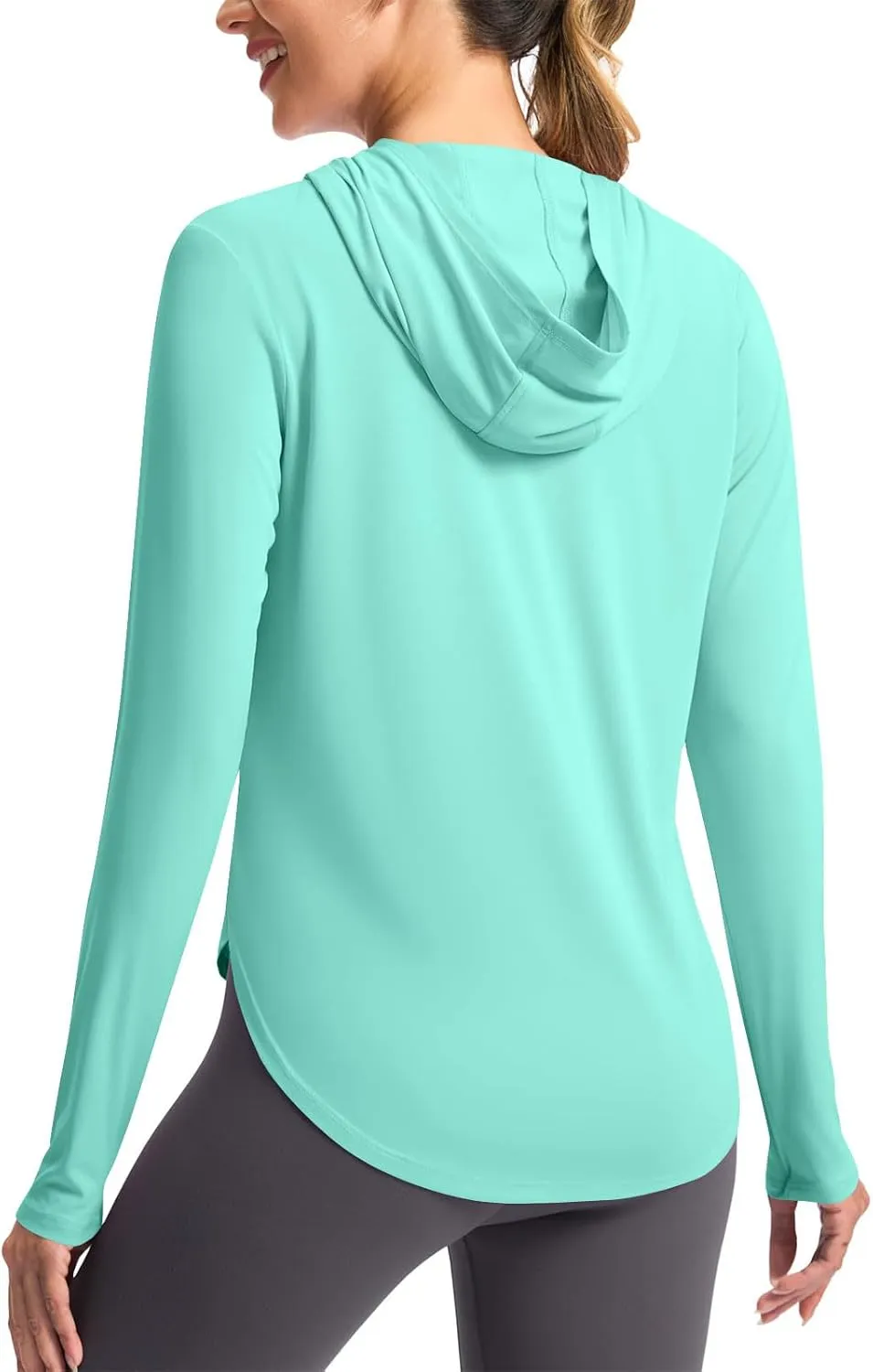 Women Long Sleeve UPF 50  Performance Shirts with Hooded Cooling Summer Clothing for Outdoor Hiking Camping Fishing