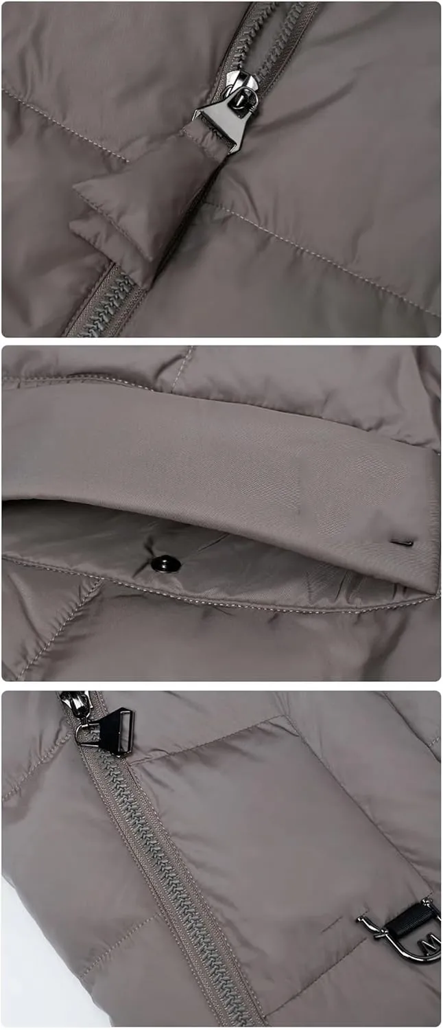 Women Long Thick Down Jacket Winter Hooded Puffer Warm Cotton Parka Coat With Pockets
