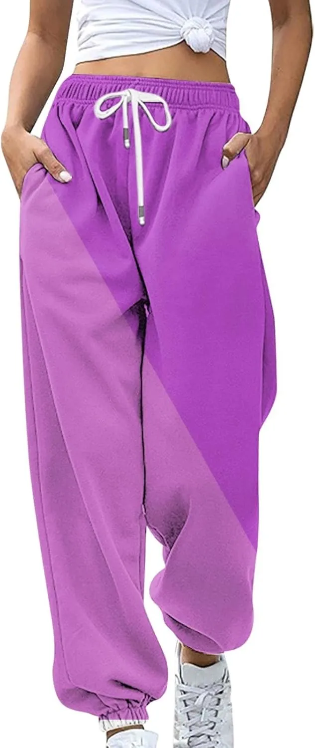 Women Pants Print Athletic High Women's Fit Jogger Bottom Pockets Trousers Waist Sweatpants Pants Loose Fit Leggings