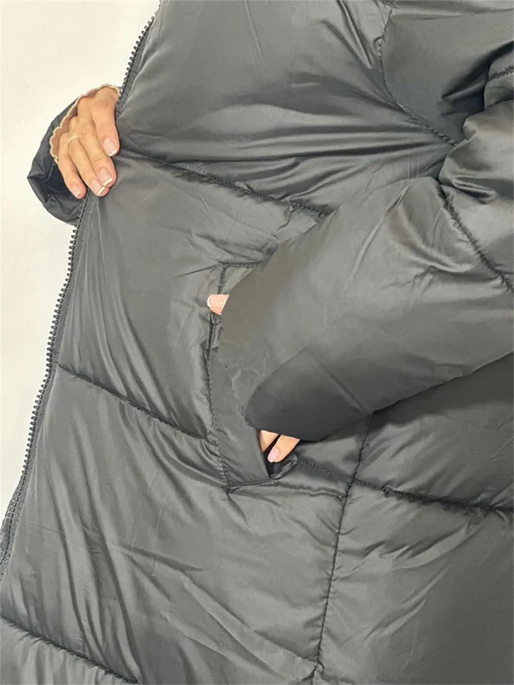 Women Warm Thick Oversize Maxi-Long Puffer Jacket Windbreaker Winter Snow Pocket Parka Down Coats