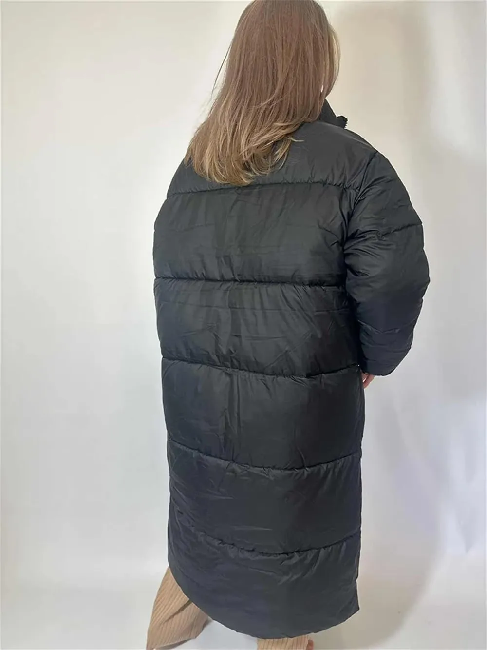 Women Warm Thick Oversize Maxi-Long Puffer Jacket Windbreaker Winter Snow Pocket Parka Down Coats