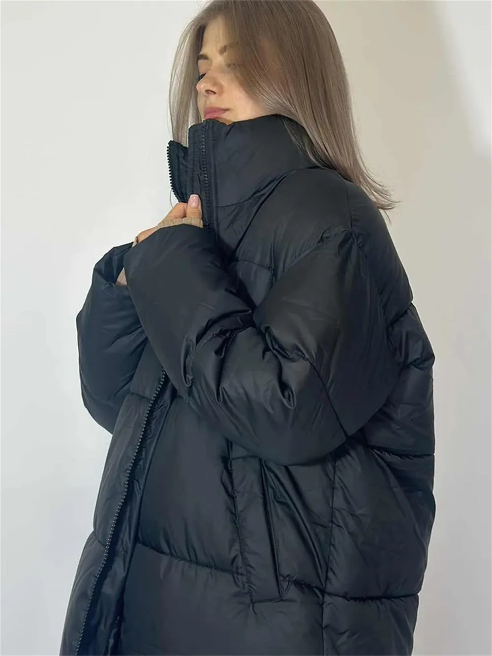 Women Warm Thick Oversize Maxi-Long Puffer Jacket Windbreaker Winter Snow Pocket Parka Down Coats
