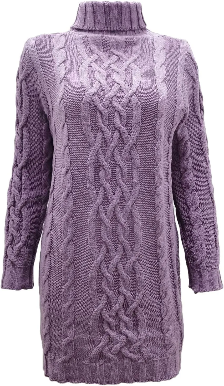 Womens Cable Knit Sweater Dress Turtleneck Long Sleeve Pullover Jumper Dresses Slim Fit Chunky Sweaters Fall Winter