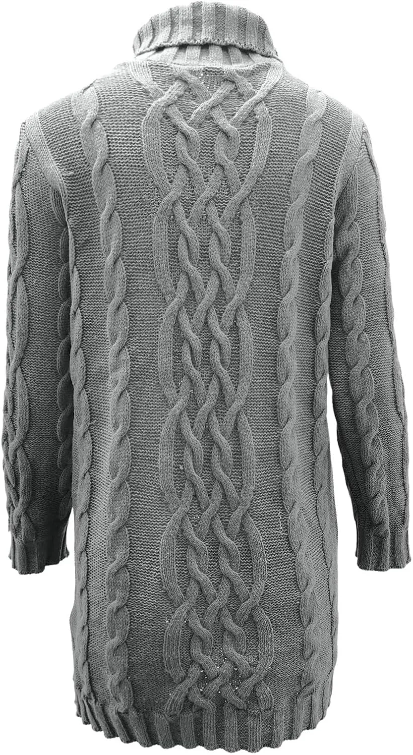 Womens Cable Knit Sweater Dress Turtleneck Long Sleeve Pullover Jumper Dresses Slim Fit Chunky Sweaters Fall Winter