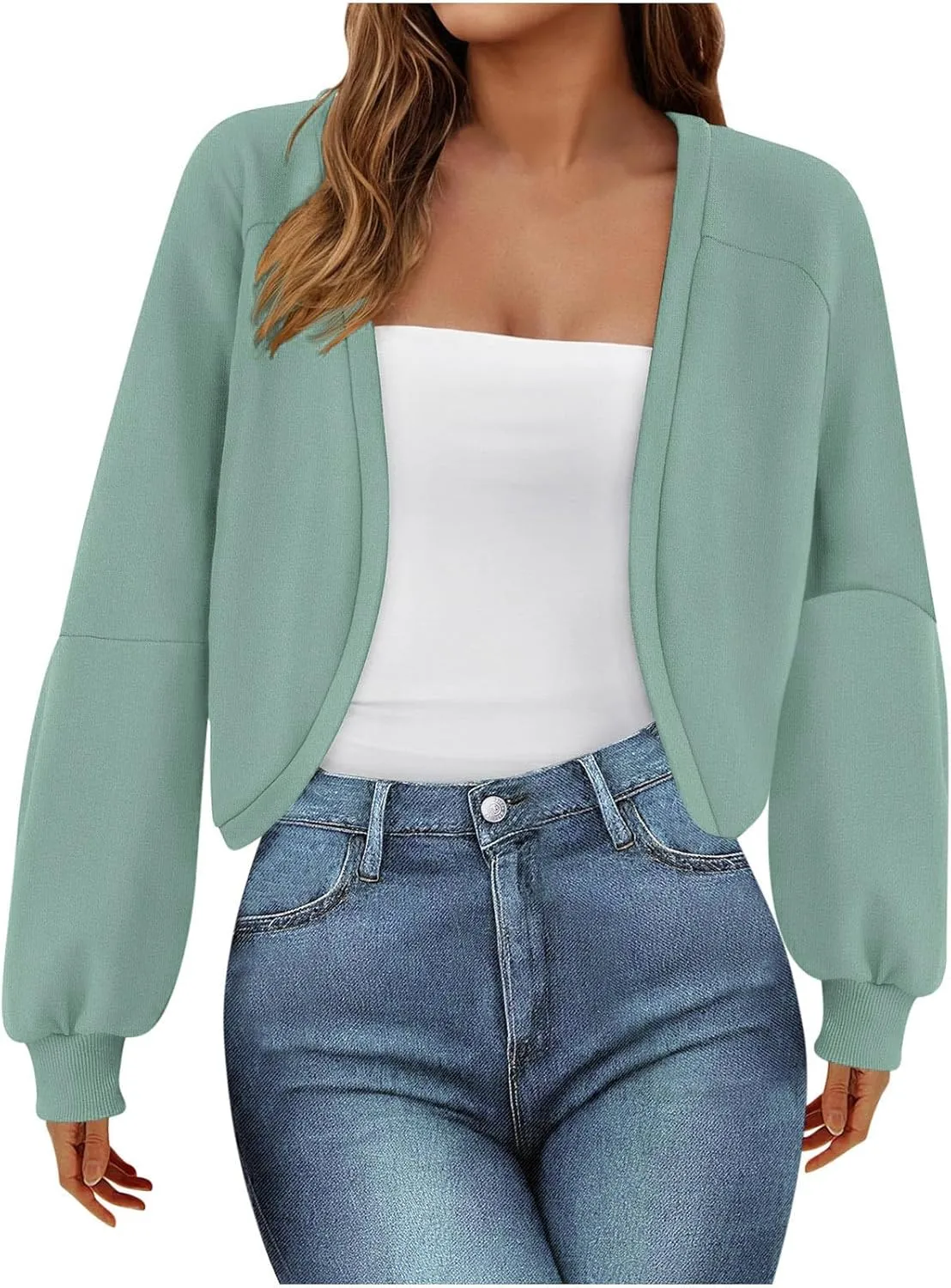 Womens Cropped Hoodies Fleece Coat Sweatshirts Long Sleeve Jackets Hooded Cardigan Sweaters 2024