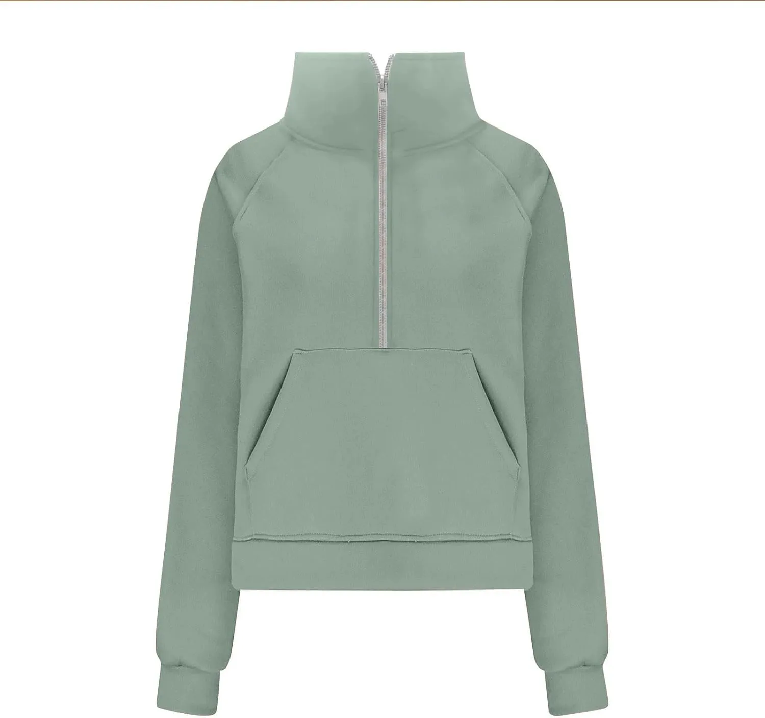 Women's Cropped Hoodies Half Zip Thumb Hole Fleece Sweatshirt Oversized Casual Pullover Athletic Workout Tops