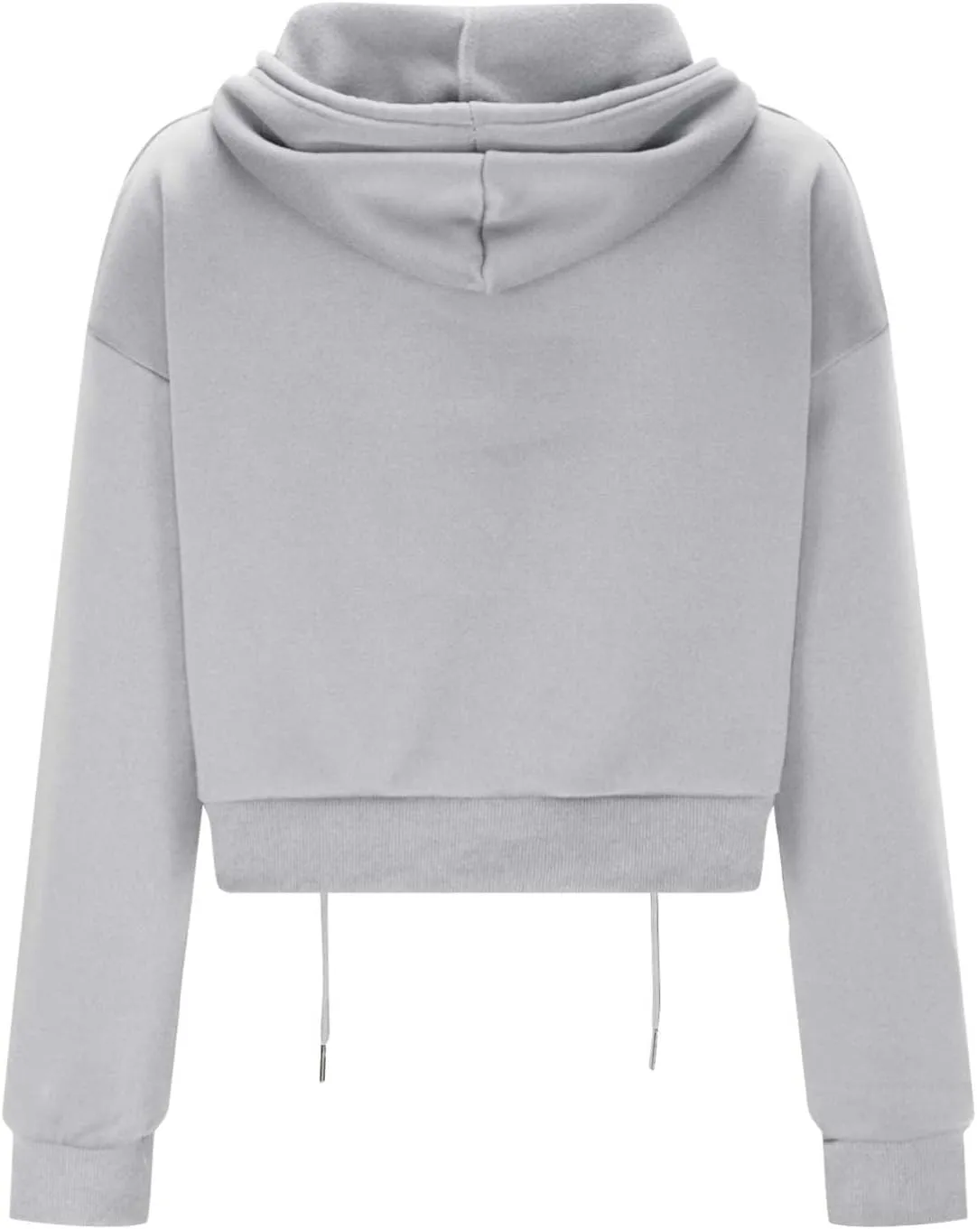 Women's Cropped Hoodies Y2k Fleece Sweatshirt with Drawstring Workout Hooded Sweater Jacket Winter Clothes 2024