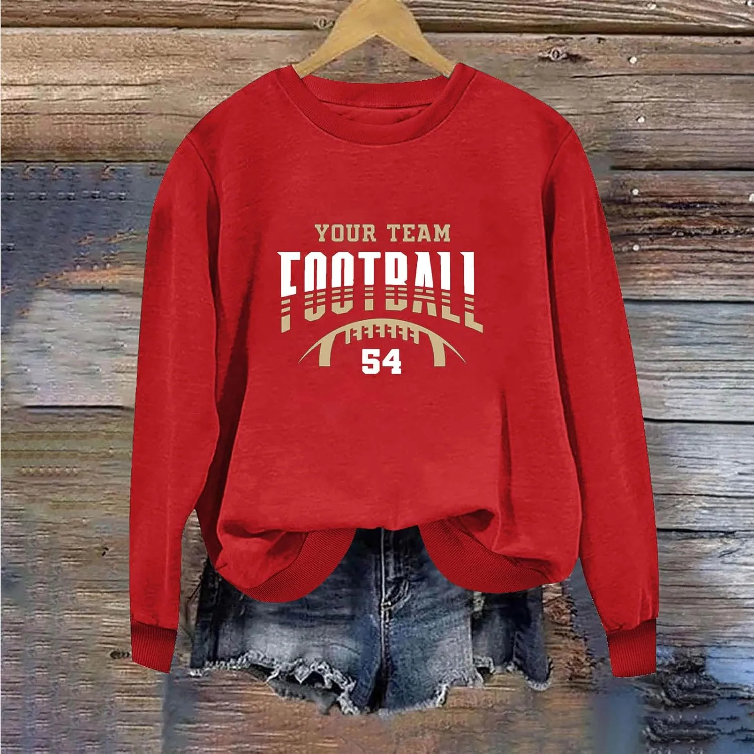 Womens Game Day Sweatshirts Oversized Long Sleeve Football Graphic Pullover Tops Crewneck Fall Comfy Clothes 2024