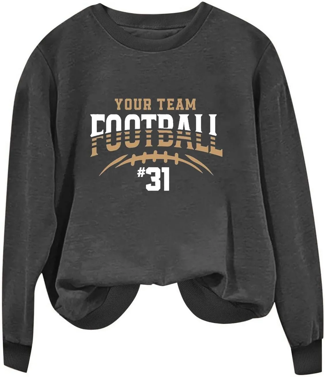 Womens Game Day Sweatshirts Oversized Long Sleeve Football Graphic Pullover Tops Crewneck Fall Comfy Clothes 2024