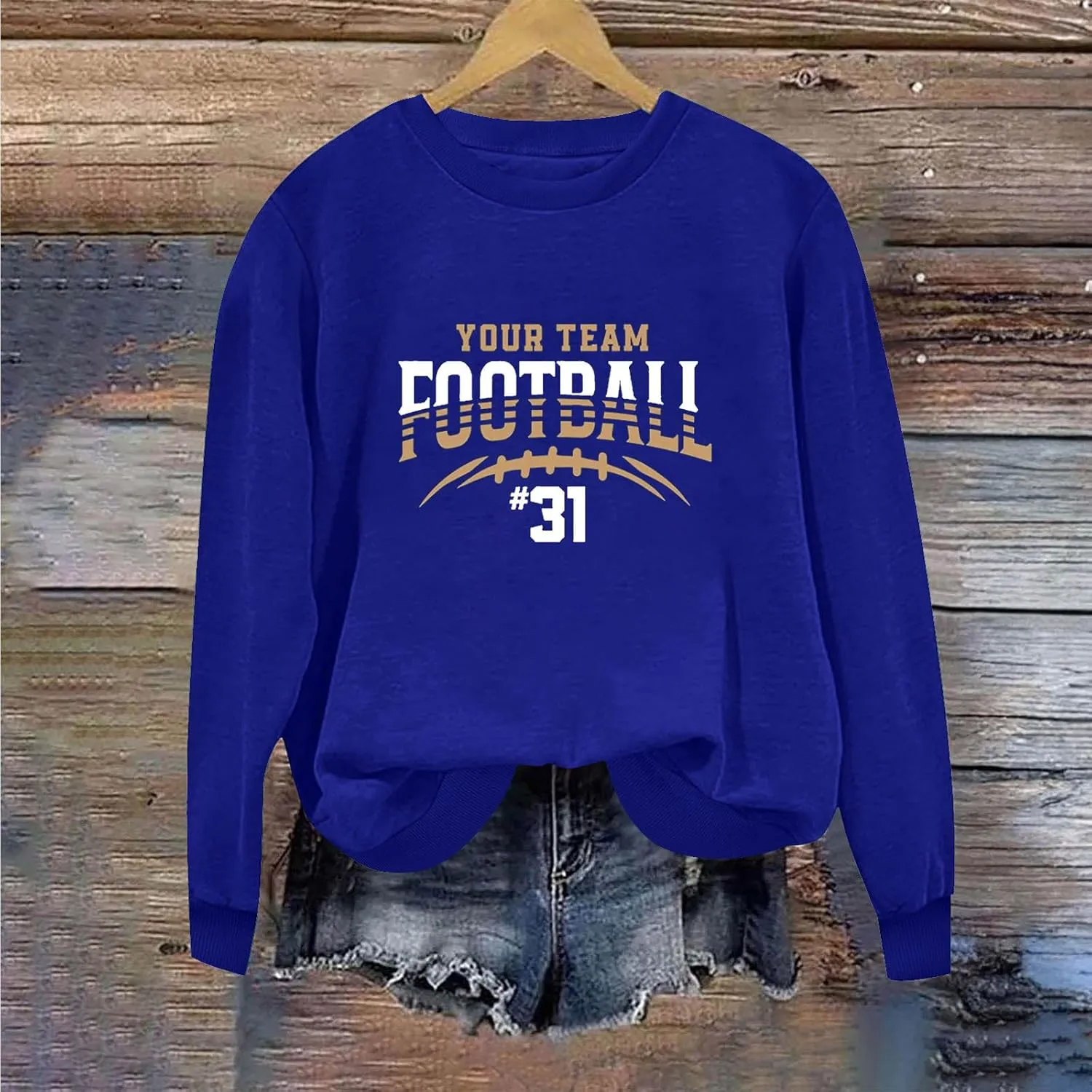 Womens Game Day Sweatshirts Oversized Long Sleeve Football Graphic Pullover Tops Crewneck Fall Comfy Clothes 2024