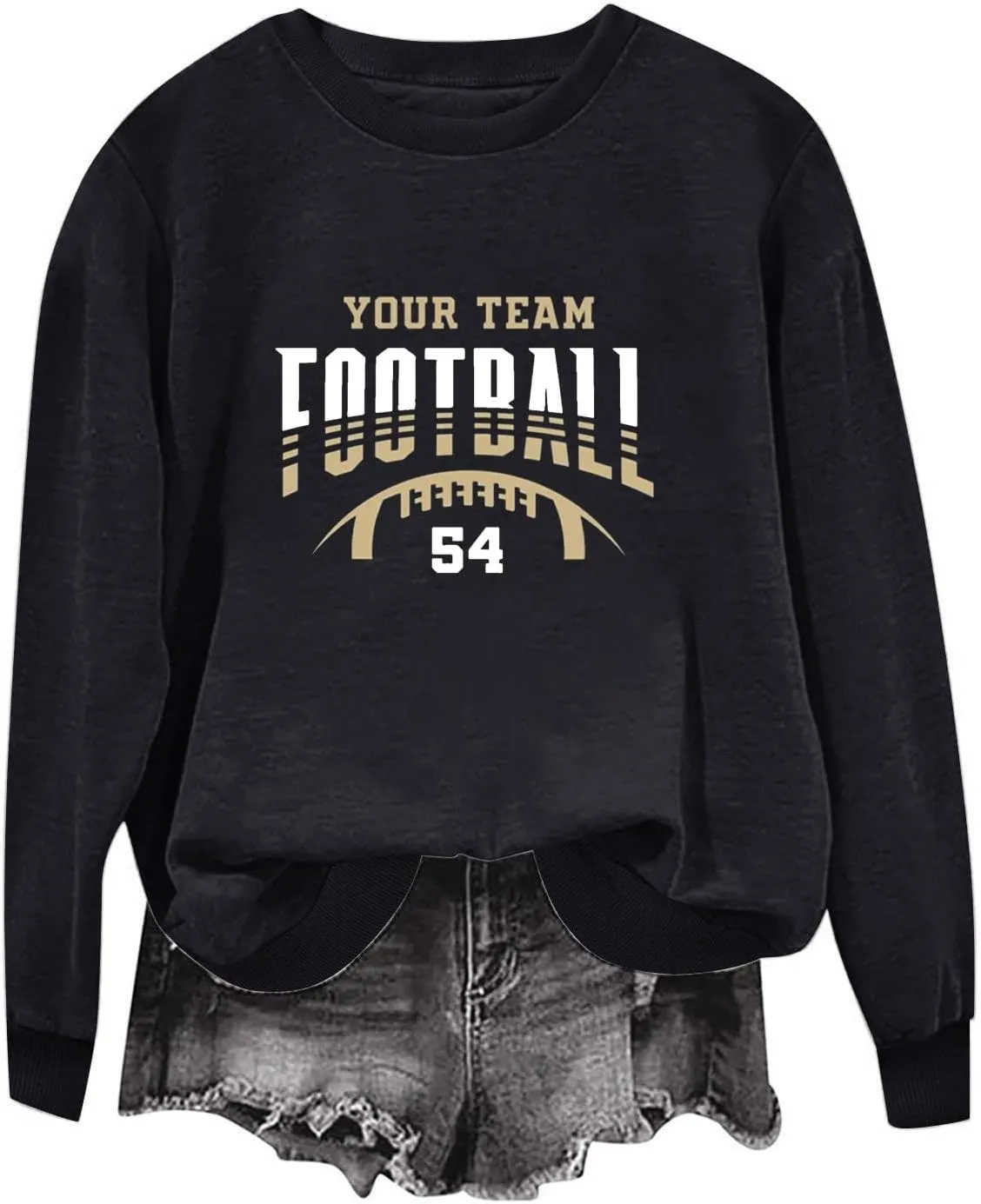 Womens Game Day Sweatshirts Oversized Long Sleeve Football Graphic Pullover Tops Crewneck Fall Comfy Clothes 2024
