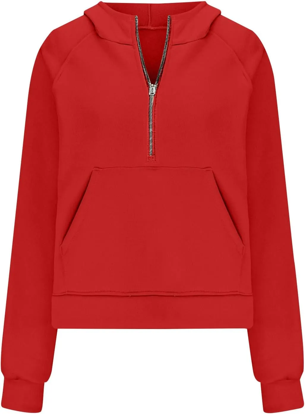 Womens Half Zip Sweatshirt Oversized Fleece Quarter Zipper Pullover Thumb Hole Cropped Hoodies with Pocket