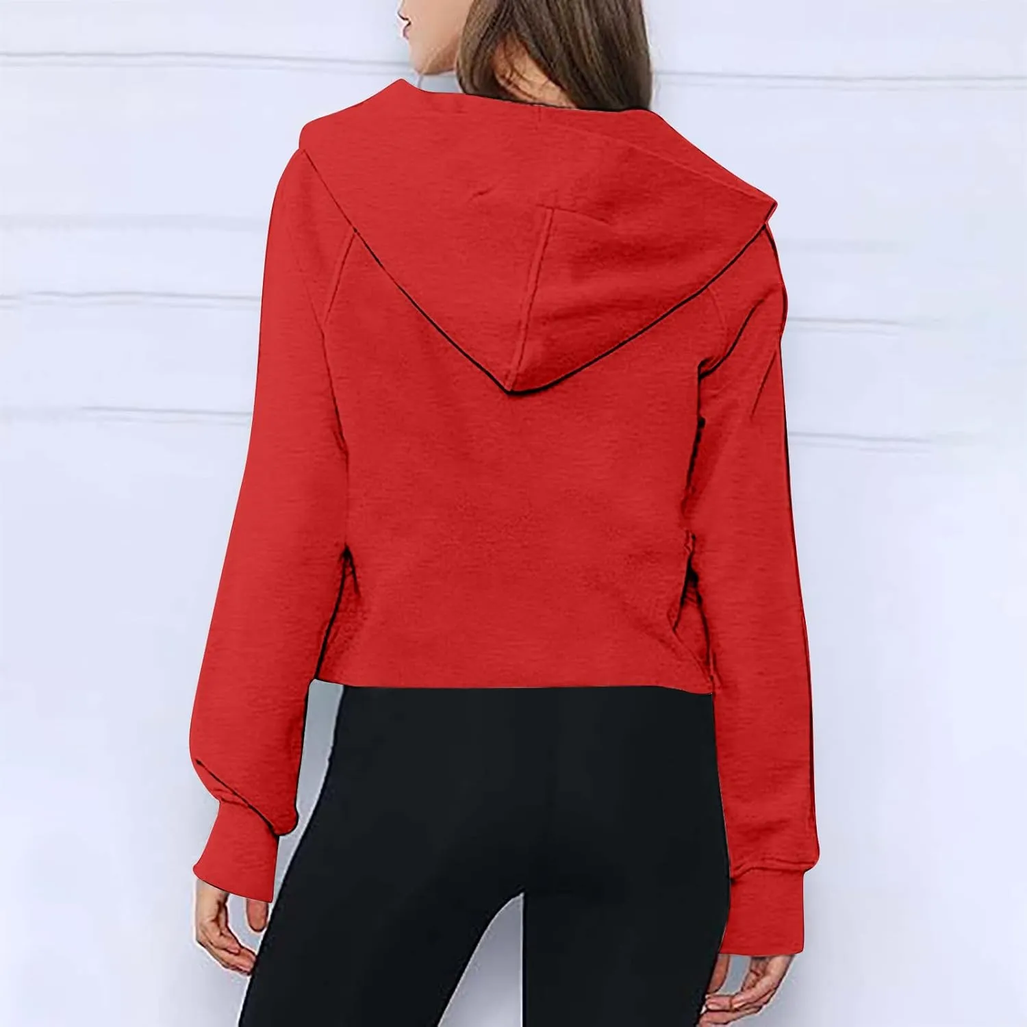 Womens Half Zip Sweatshirt Oversized Fleece Quarter Zipper Pullover Thumb Hole Cropped Hoodies with Pocket