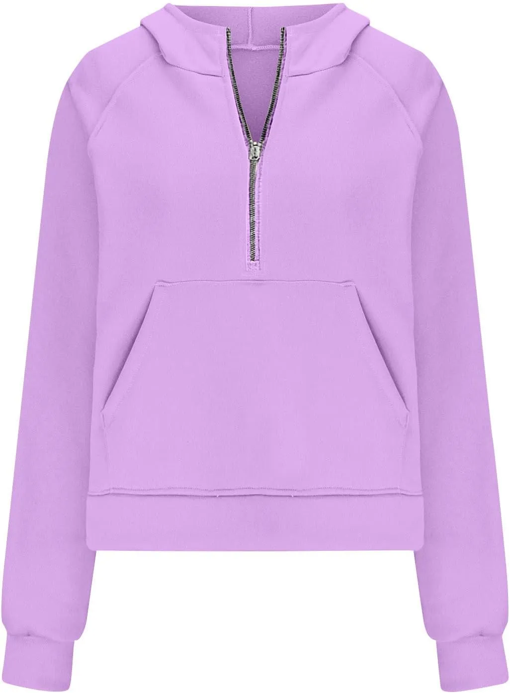 Womens Half Zip Sweatshirt Oversized Fleece Quarter Zipper Pullover Thumb Hole Cropped Hoodies with Pocket