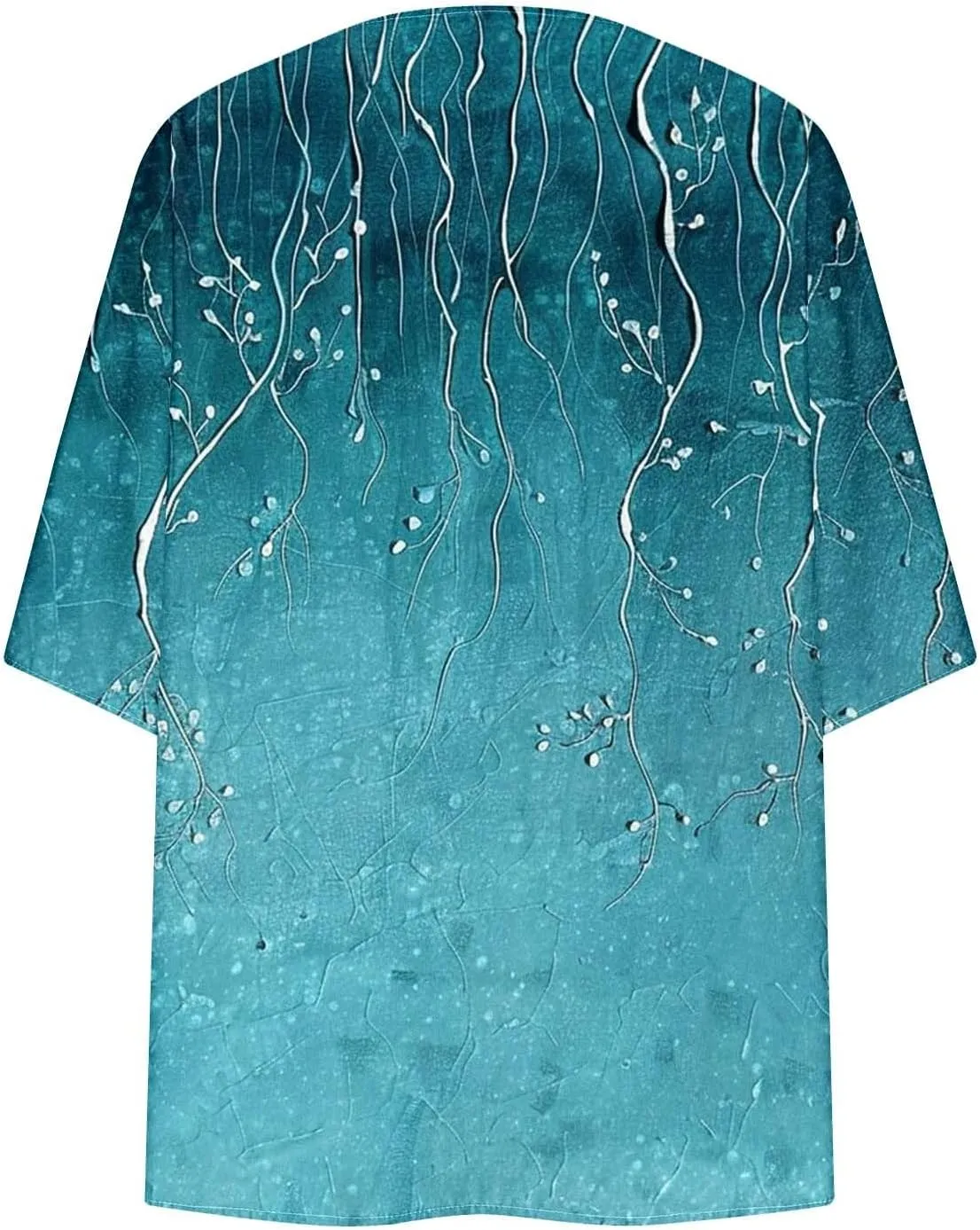 Womens Leopard Chiffon Kimono Cardigans 3/4 Sleeve Loose Beach Cover Up Lightweight Sun Protection Clothes Rash Guard