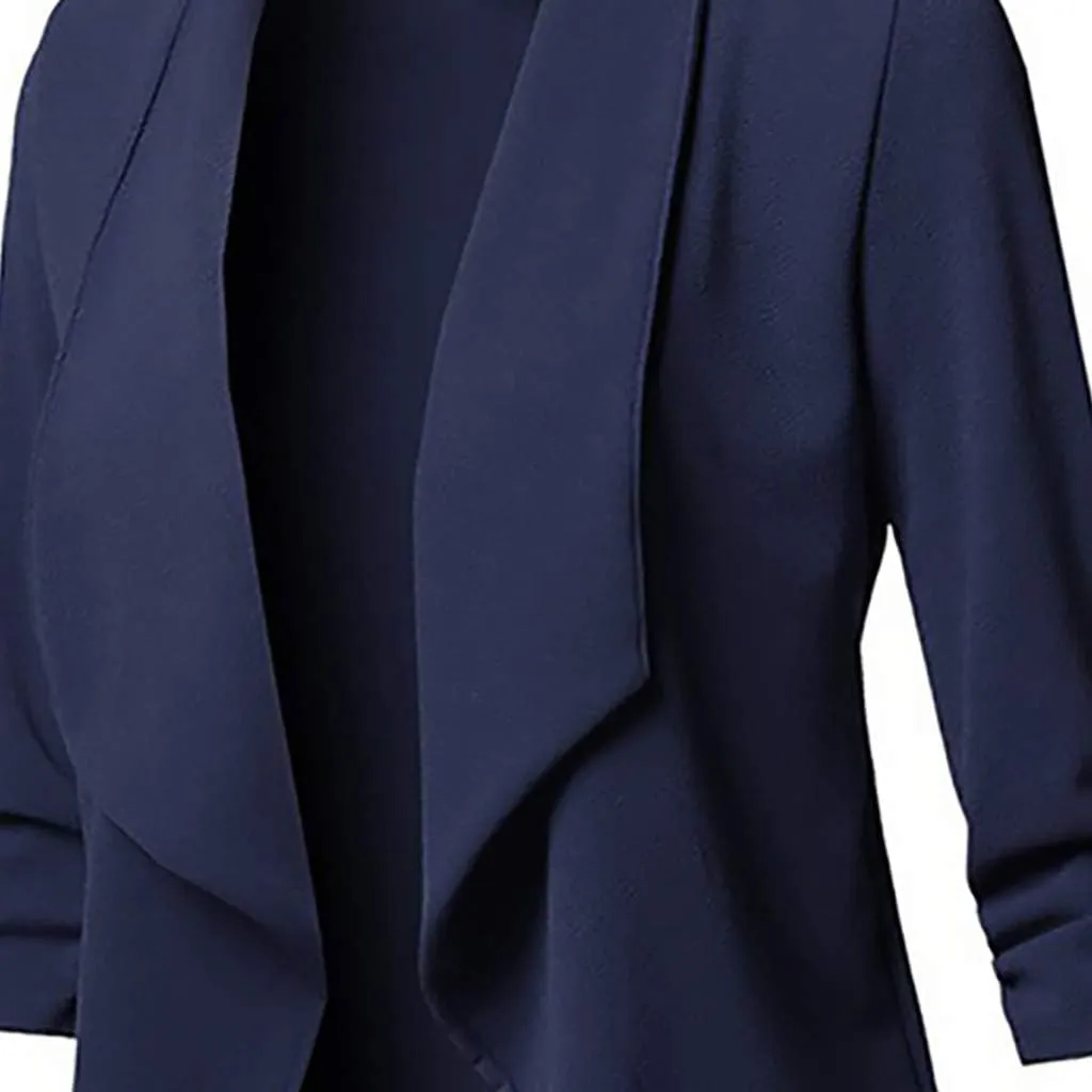 Womens Long Sleeve Crop Cardigan Blazer Lightweight Work Business Trendy Dressy Jackets Open Front Casual Suit Coats