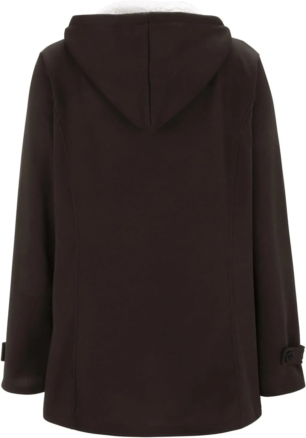 Womens Oversized Hooded Cardigan Coat Winter Warm Trendy Horn Button Jackets Lightweight Cozy Zip Up Casual Overcoats